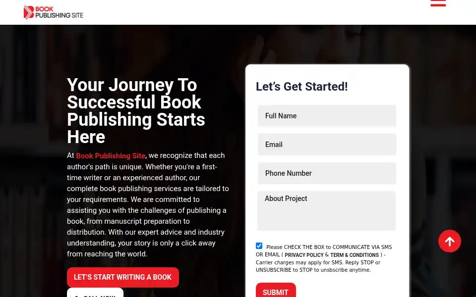 Screenshot of bookpublishingsite.com