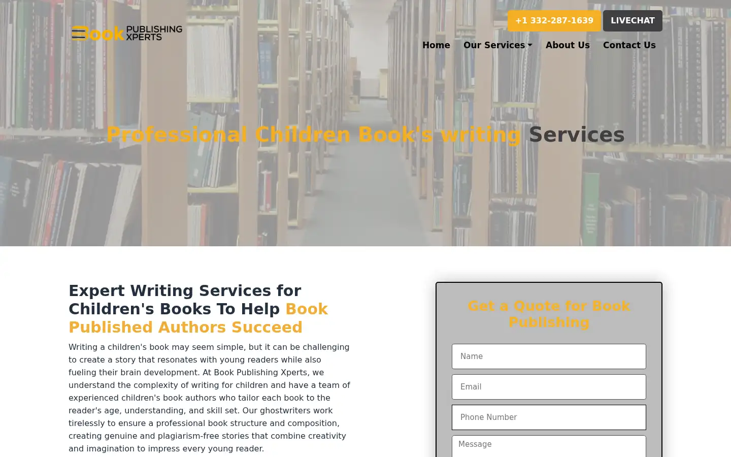Screenshot of bookpublishingxperts.com