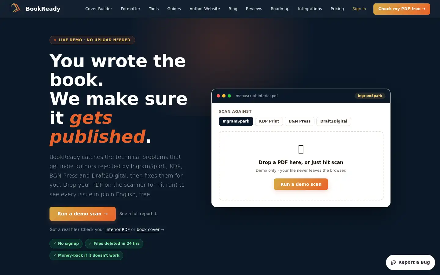Screenshot of bookready.net