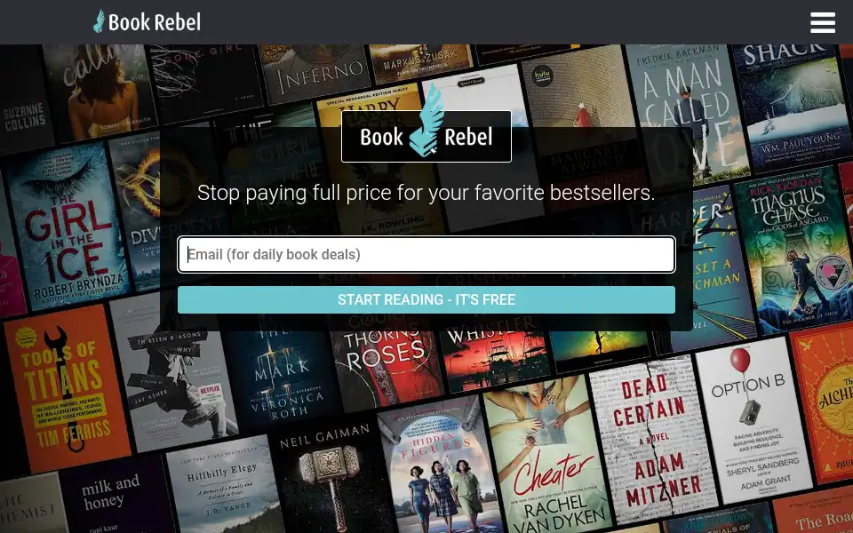 Screenshot of bookrebel.com