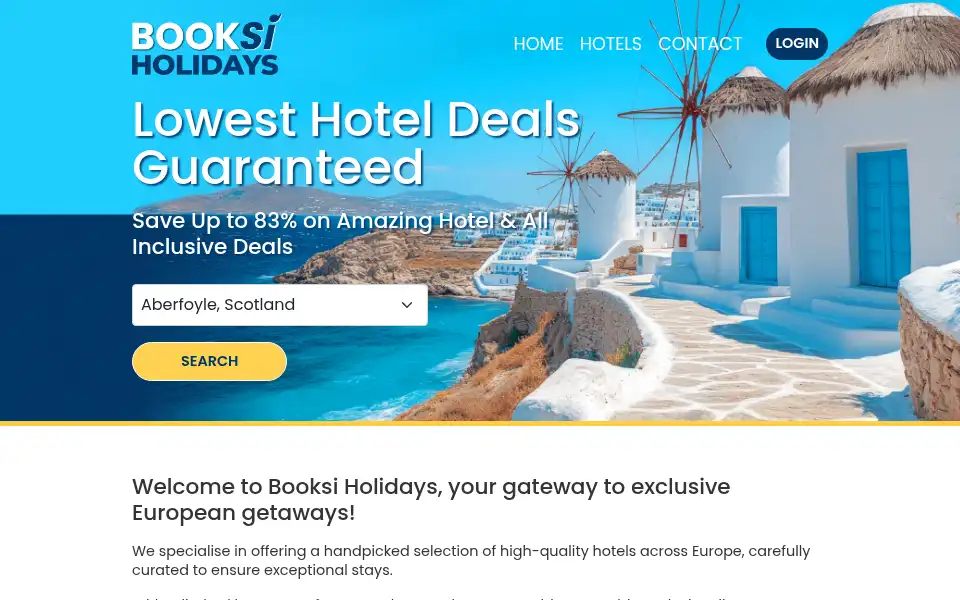 Screenshot of booksiholidays.com