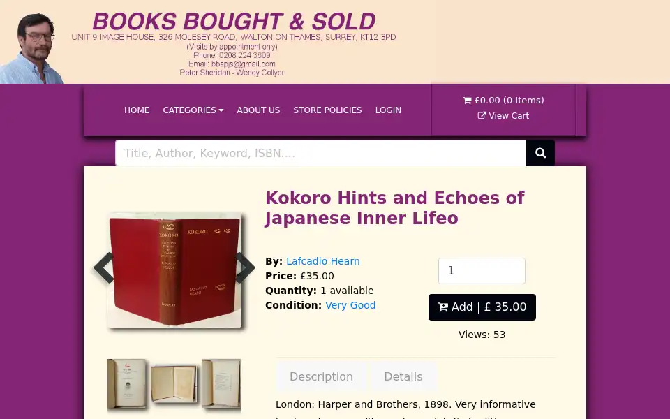 Screenshot of booksinstore.co.uk