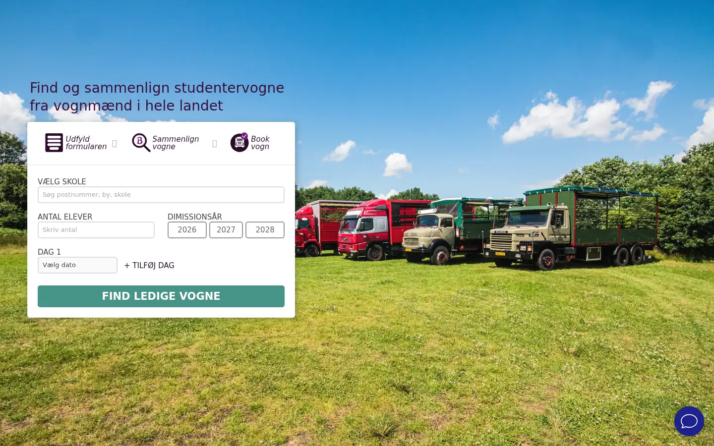 Screenshot of bookstudenterkorsel.dk