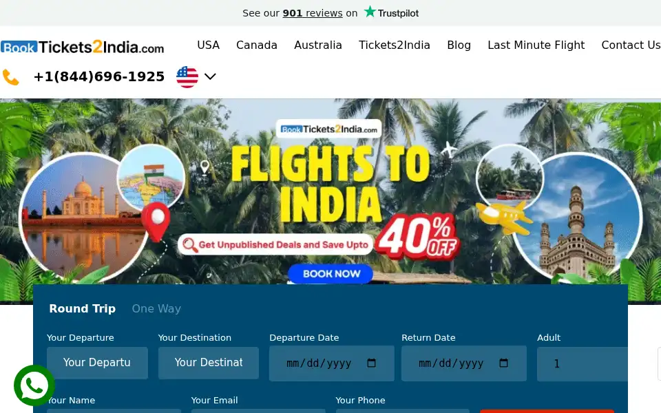 Screenshot of booktickets2india.com