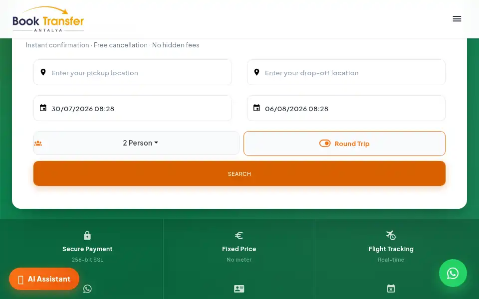 Screenshot of booktransferantalya.com