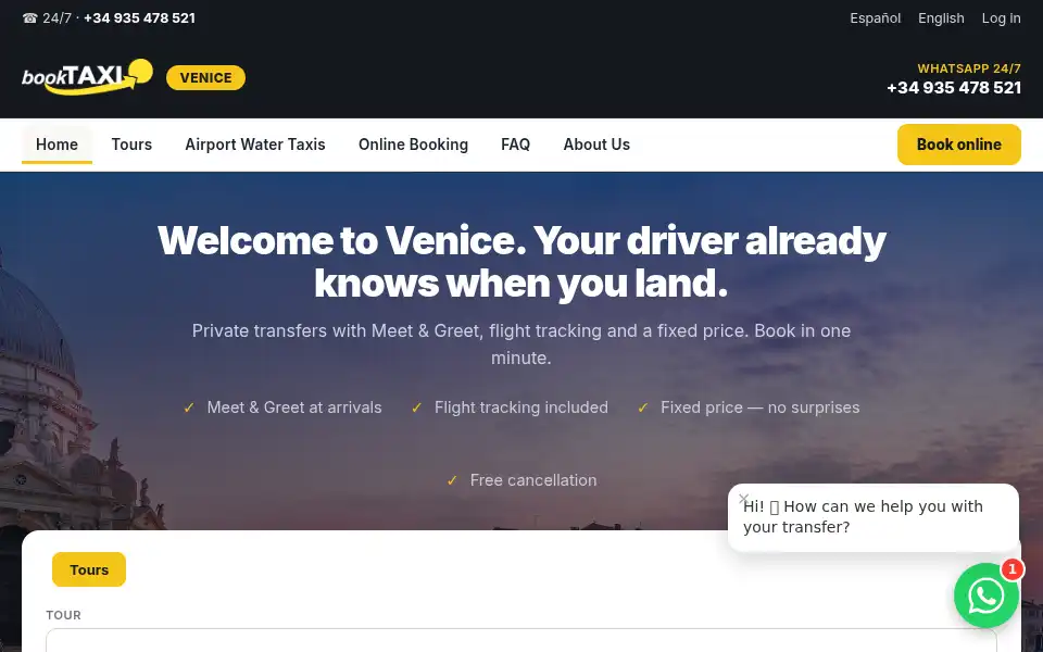 Screenshot of bookvenicegondola.com
