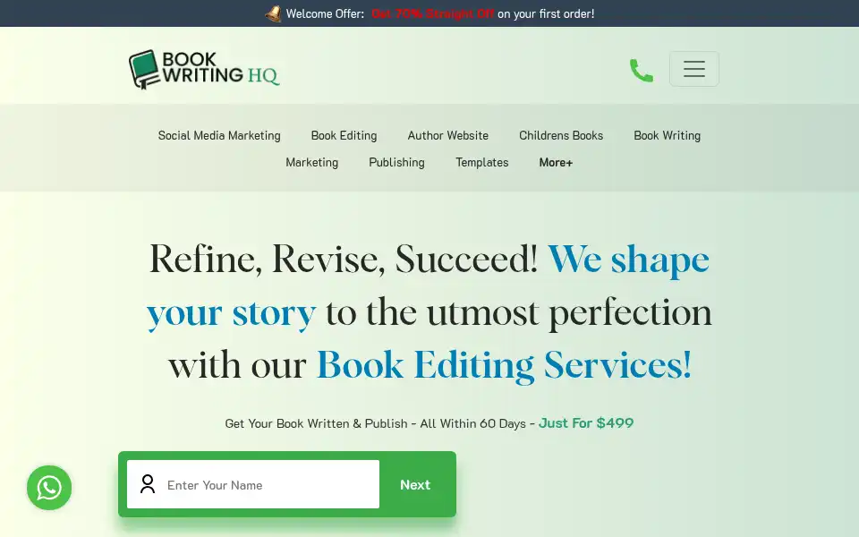 Screenshot of bookwritinghq.com