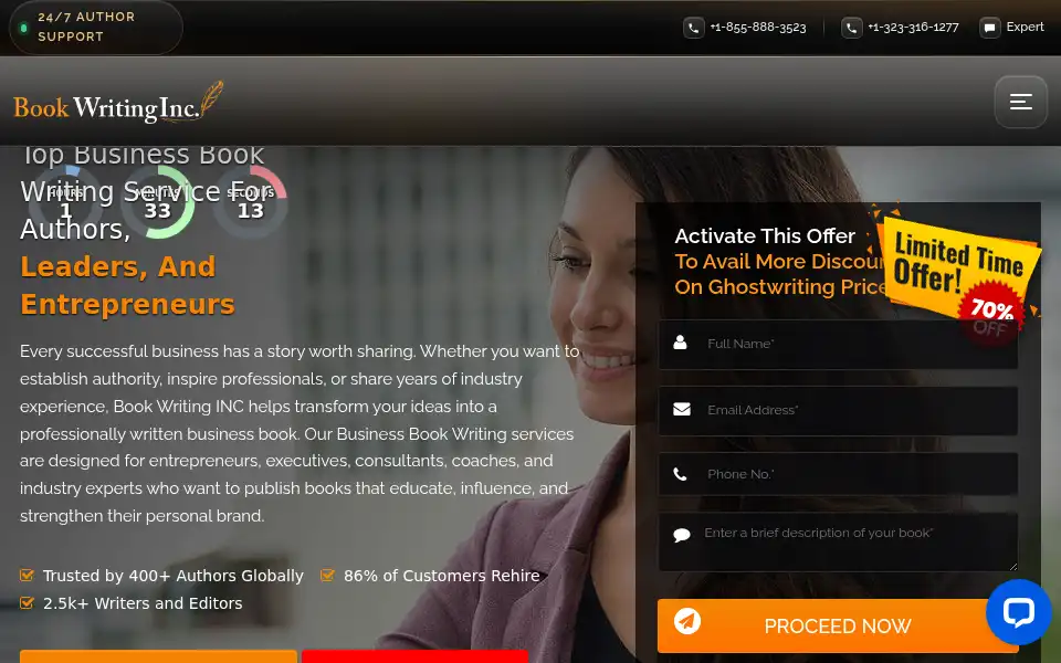 Screenshot of bookwritinginc.com