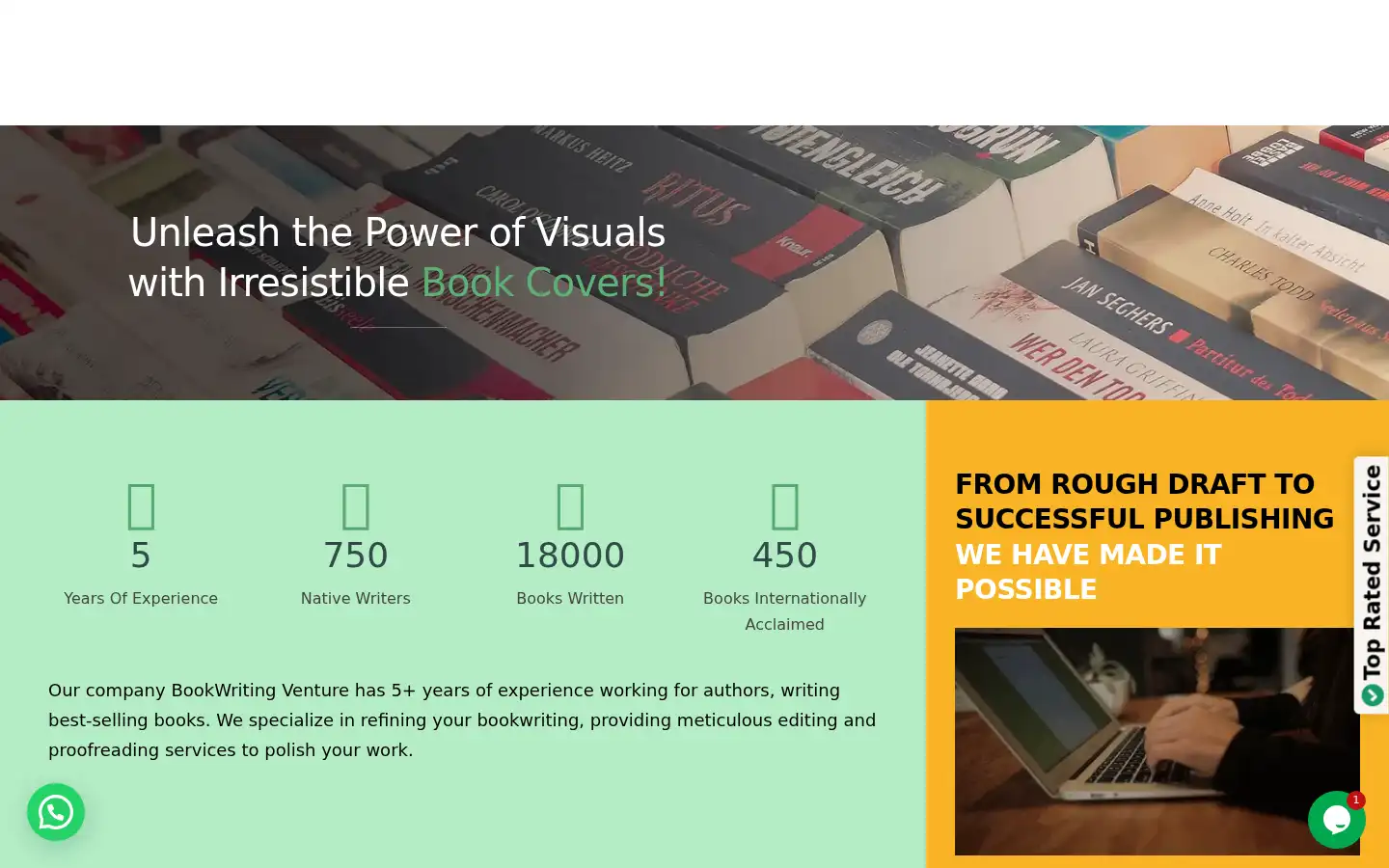 Screenshot of bookwritingventure.com