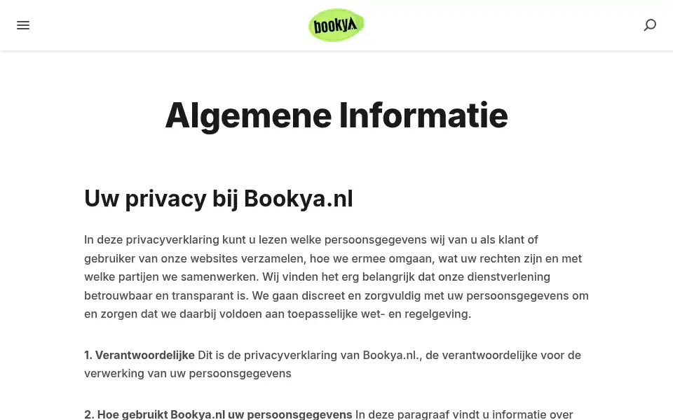 Screenshot of bookya.nl