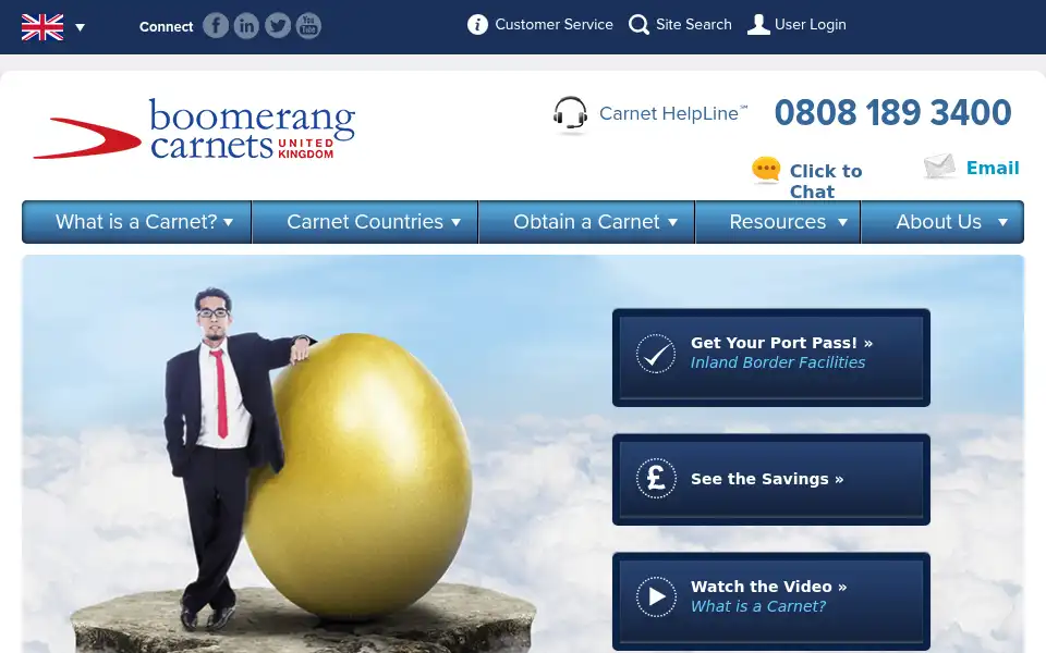 Screenshot of boomerangcarnets.co.uk