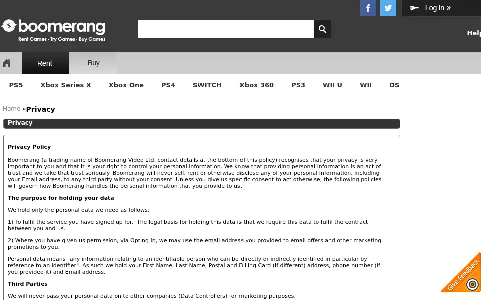 Screenshot of boomerangrentals.co.uk