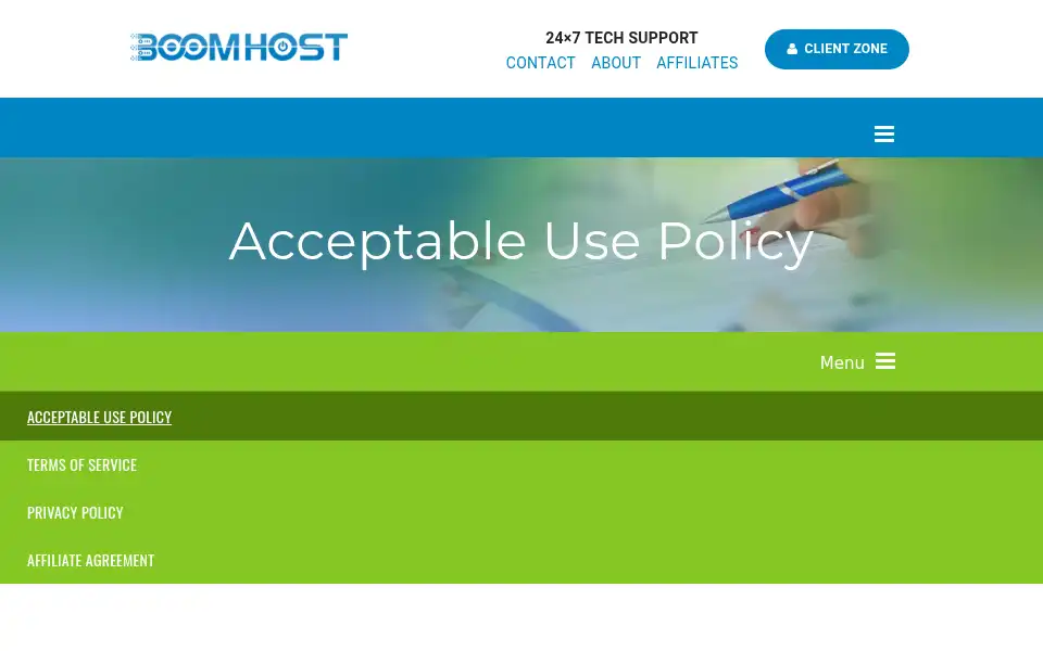 Screenshot of boomhost.com