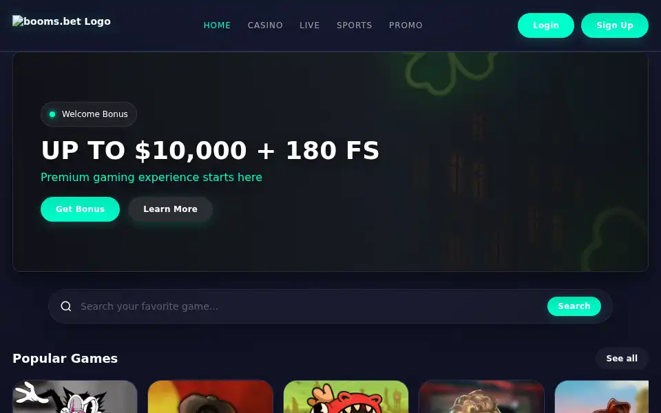 Screenshot of boomsbet.store