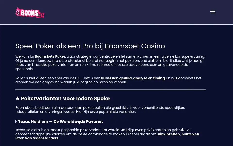 Screenshot of boomsbets.net