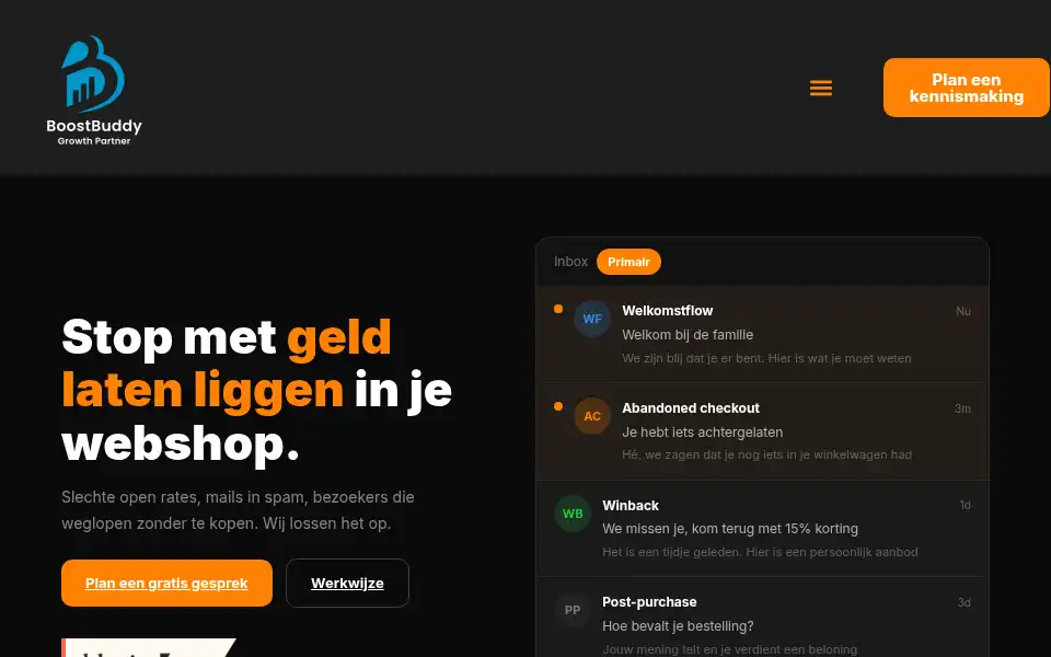 Screenshot of boost-buddy.nl