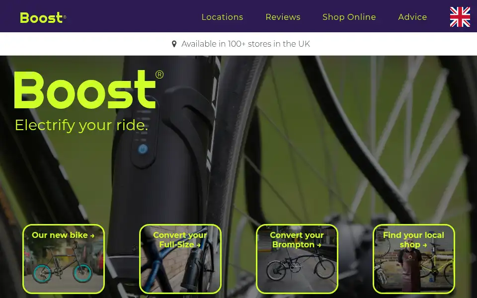 Screenshot of boostbike.uk