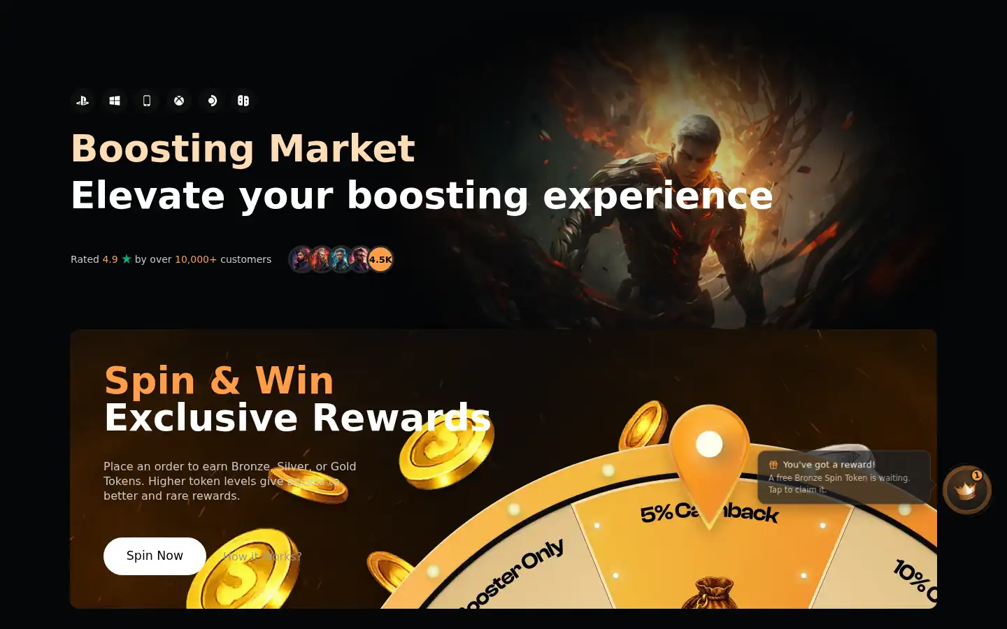 Screenshot of boostingmarket.com