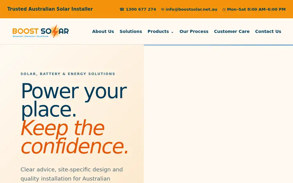 Screenshot of boostsolar.net.au