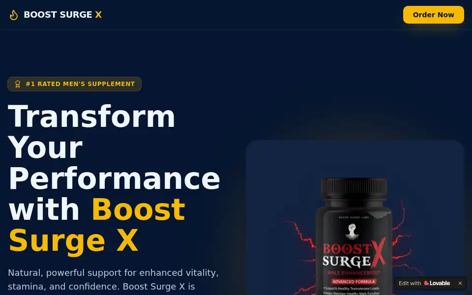 Screenshot of boostsurgex-usa.lovable.app