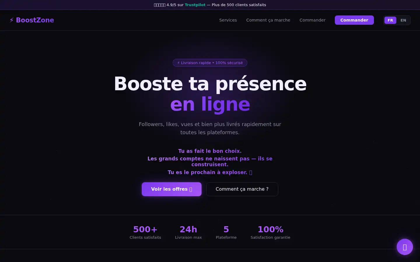 Screenshot of boostzoneofficial.netlify.app