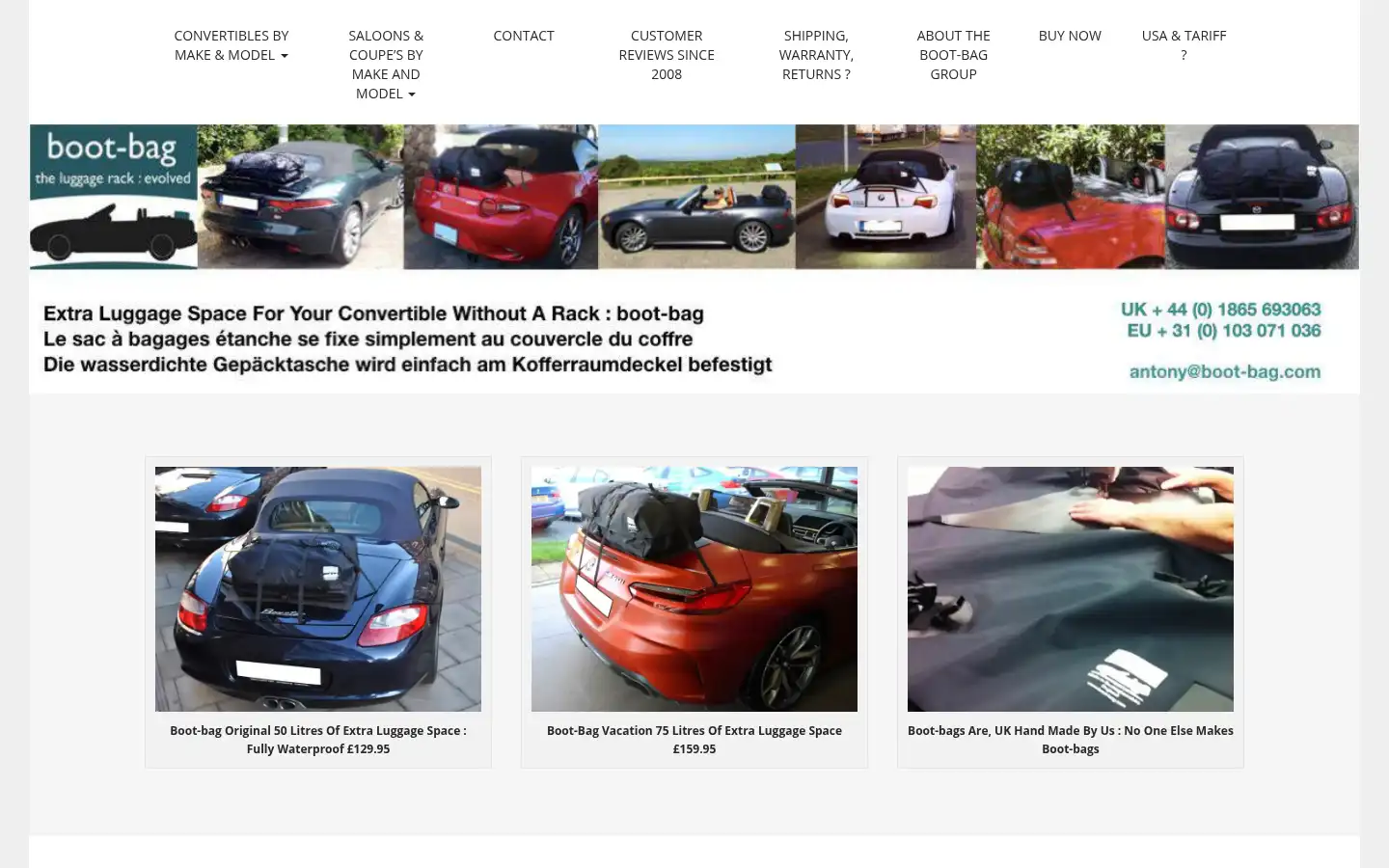Screenshot of boot-bag.com
