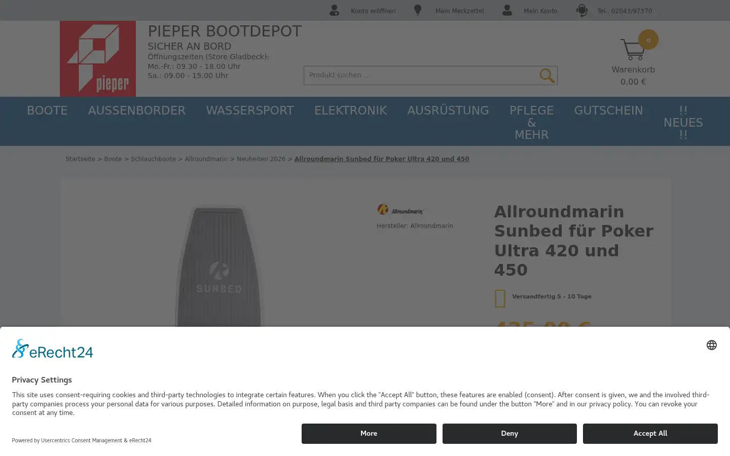Screenshot of bootdepot.de