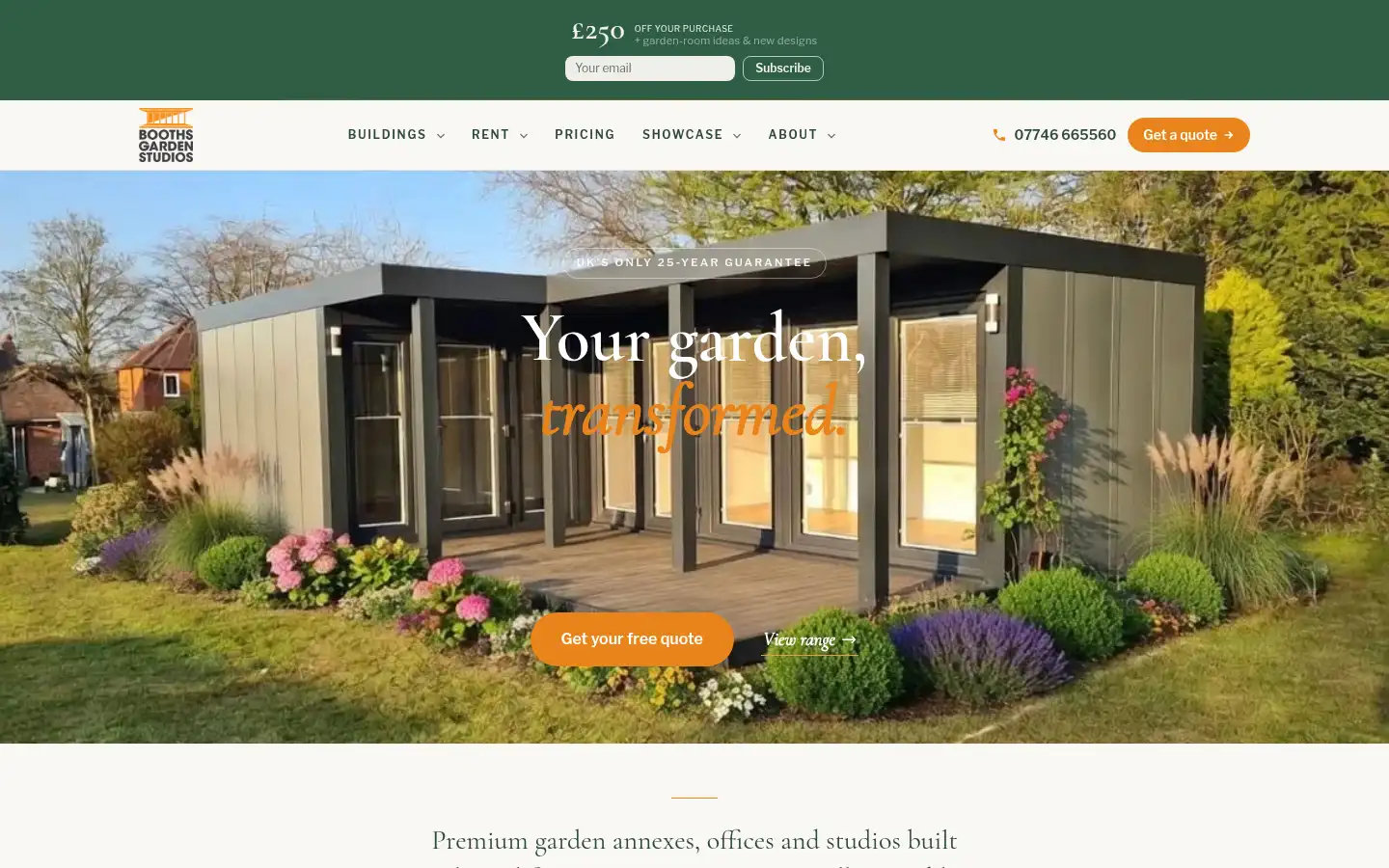Screenshot of boothsgardenstudios.co.uk
