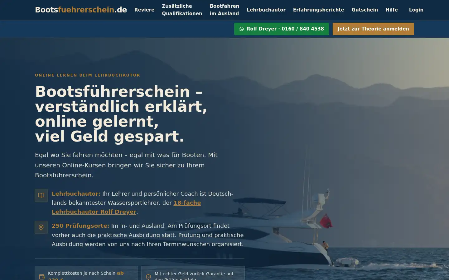 Screenshot of bootsfuehrerschein.de