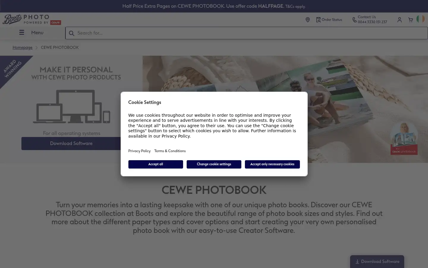 Screenshot of bootsphoto.ie