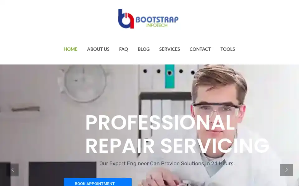 Screenshot of bootstrapinfotech.com