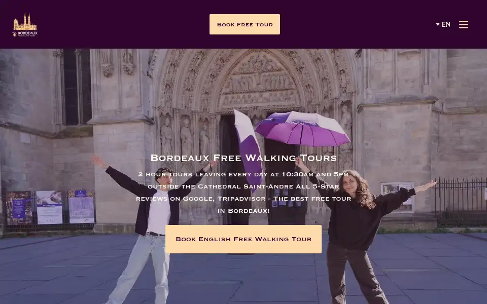 Screenshot of bordeauxfreewalkingtours.com