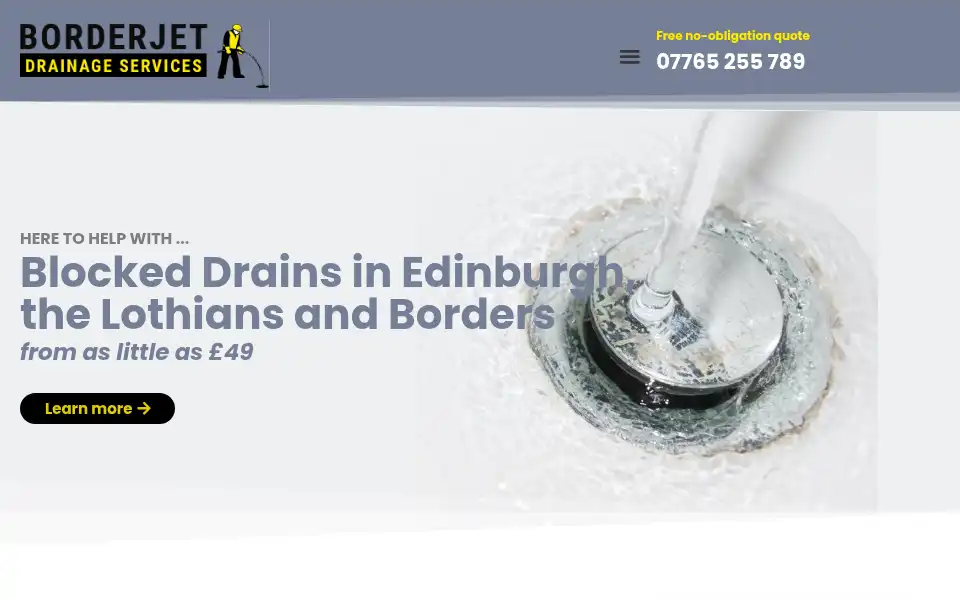 Screenshot of borderjetdrainage.co.uk