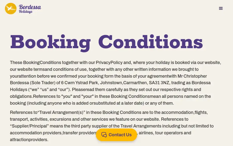 Screenshot of bordessaholidays.com
