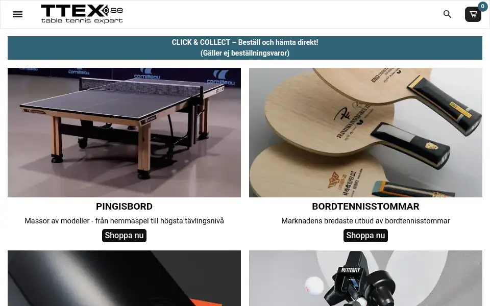Screenshot of bordtennishuset.dk
