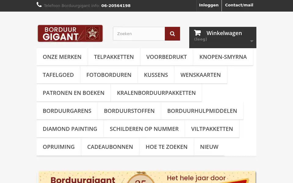 Screenshot of borduurgigant.nl