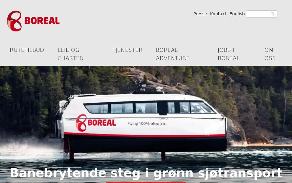 Screenshot of boreal.no