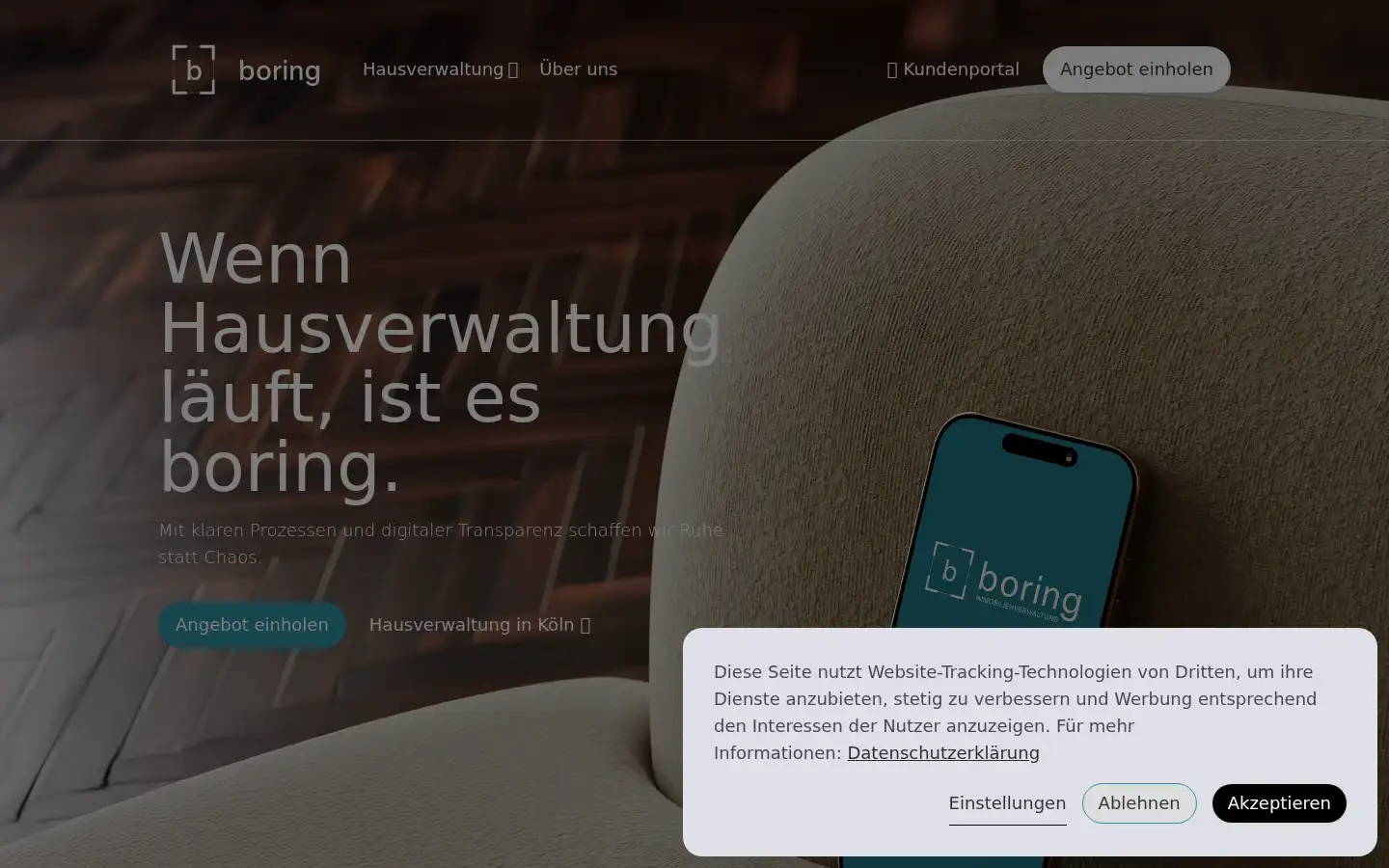 Screenshot of boring.immo