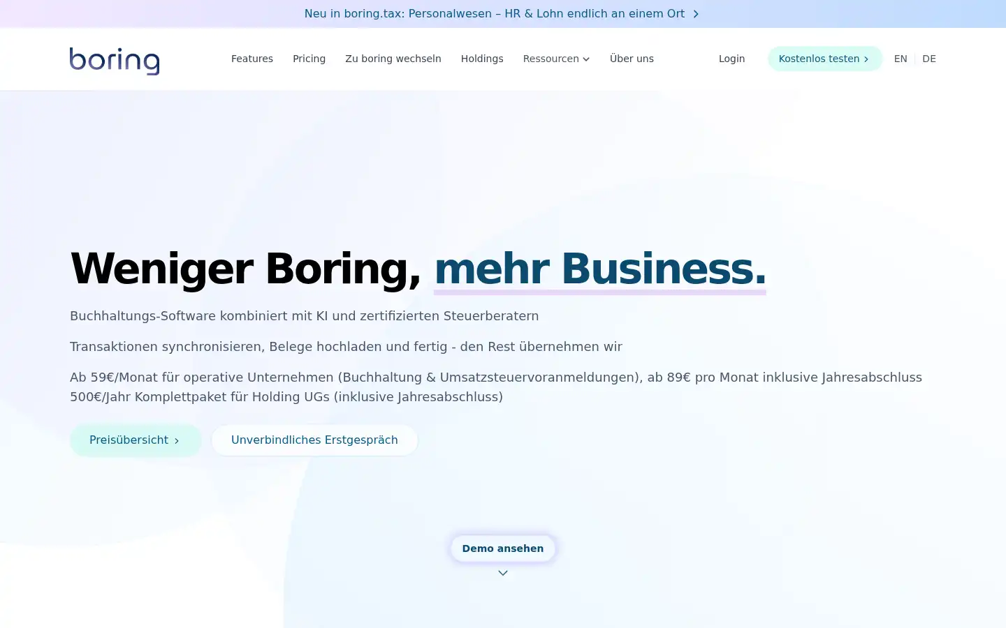 Screenshot of boring.legal