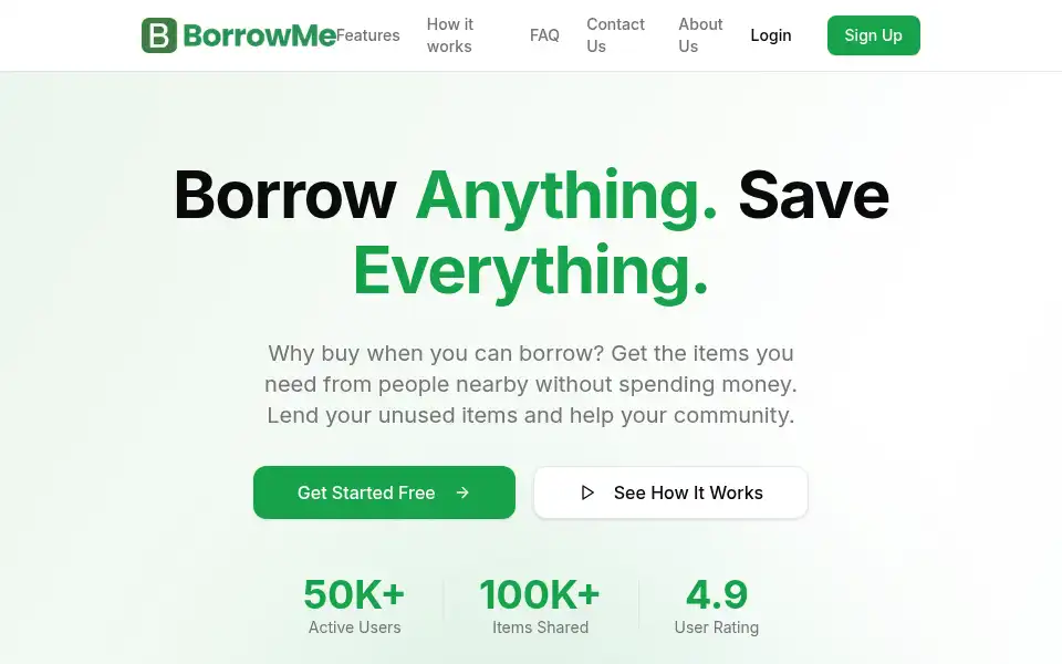 Screenshot of borrowme.co