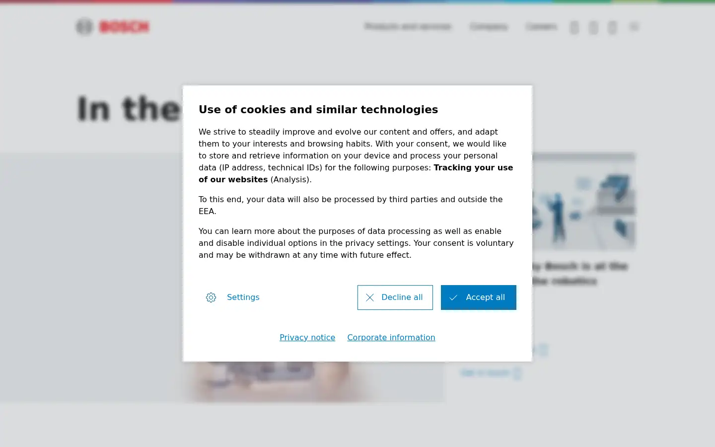 Screenshot of bosch.com