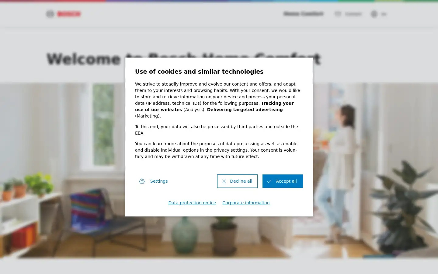 Screenshot of bosch-homecomfort.com
