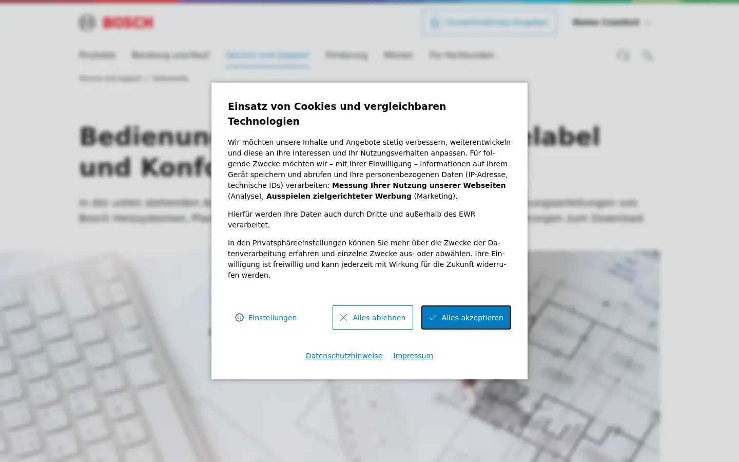 Screenshot of bosch-thermotechnik.de