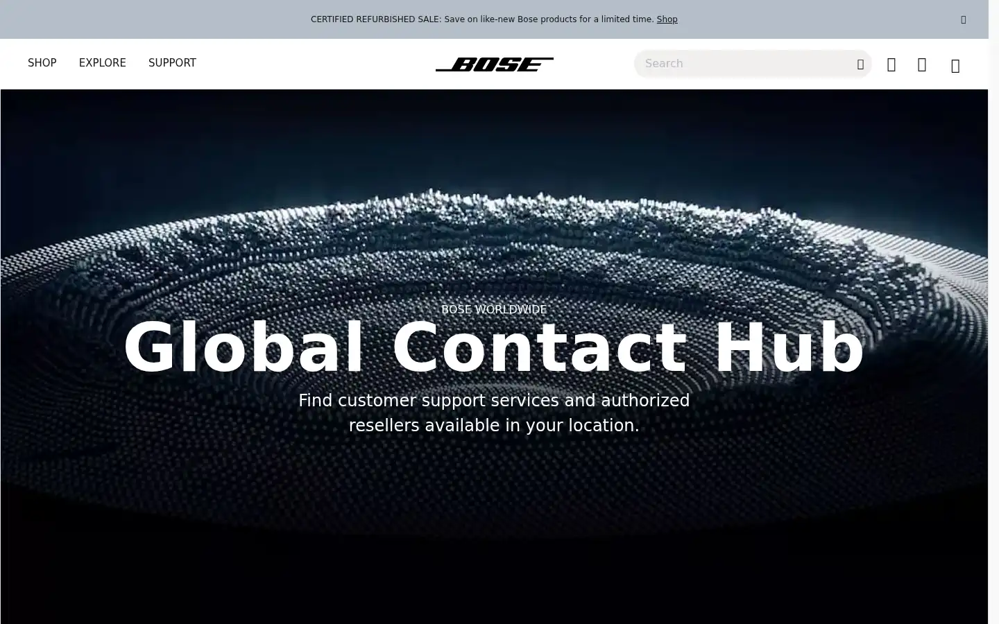 Screenshot of bose.ch
