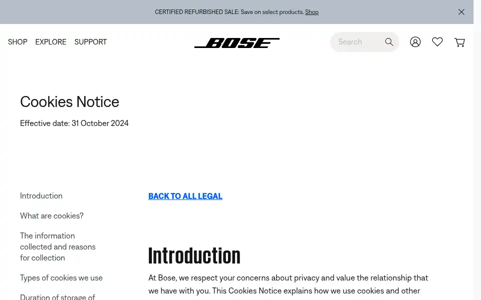 Screenshot of bose.com.au