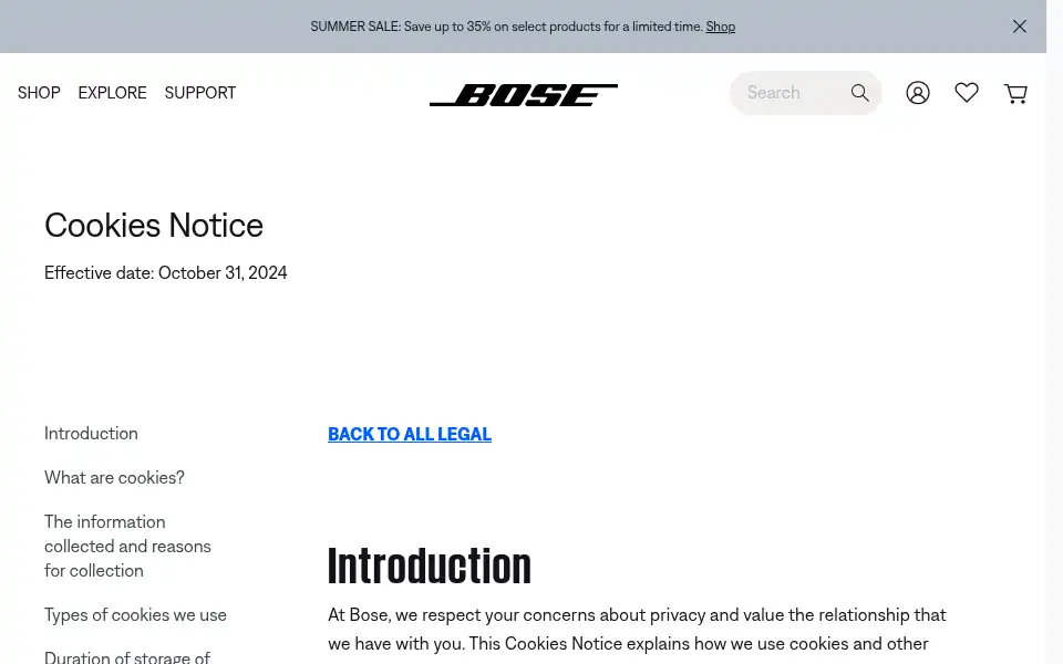 Screenshot of bose.es