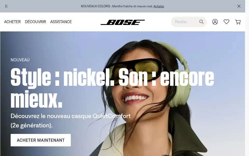 Screenshot of bose.fr