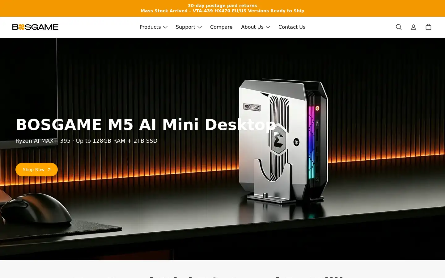 Screenshot of bosgamepc.com