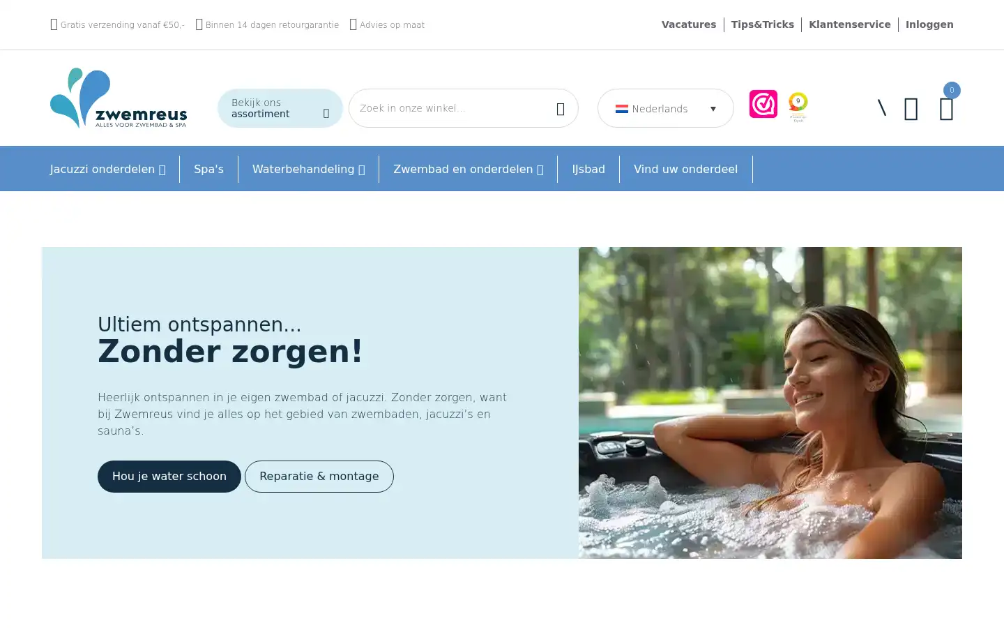 Screenshot of bosmajacuzzi.nl