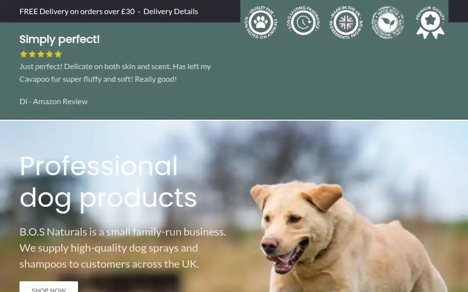 Screenshot of bosnaturals.co.uk